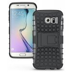 Wholesale Samsung Galaxy S6 Edge Rugged Hybrid with Kickstand (Black)